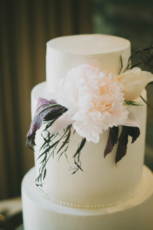 Classic Wedding Cake With Modern Florals