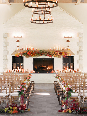 Fall Indoor Wedding Ceremony