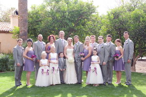 Gray and Purple Bridal Party