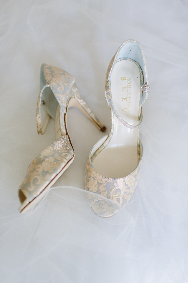 Ivory and Blue Bridal Shoes