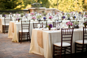 Lavender and Pink Florals Outdoor Reception Decor