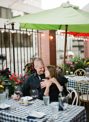 Outdoor Cafe Engagement Session