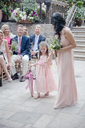 Pink Bridesmaids and Flower Girl