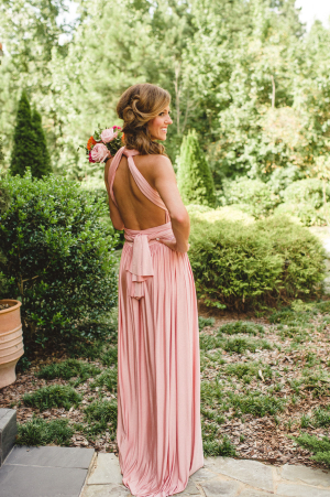 Pink Flowing Bridesmaids Dress