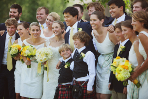 Preppy White and Navy Wedding Party