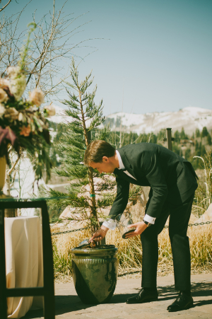 Sand Ceremony During Outdoor Wedding