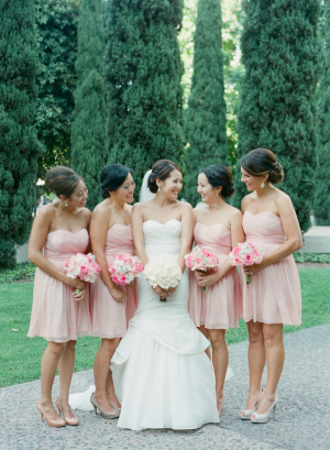 Short Light Pink Bridesmaids Dresses