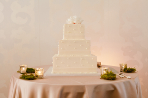 Square Wedding Cake With Polka Dots