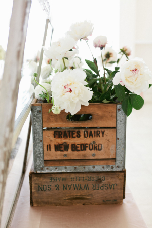 Vintage Dairy Crate With Flowers