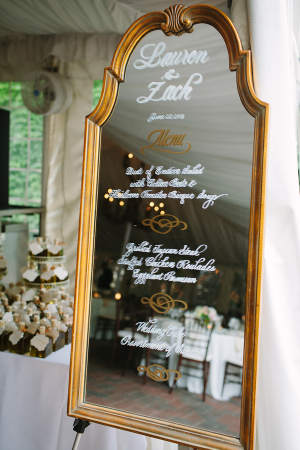 Wedding Menu on Mirror
