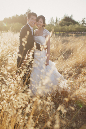Wheat Field Wedding Portrait