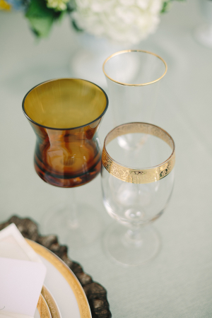Amber and Gold Glassware
