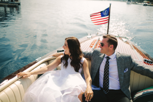 Bride and Groom in Boat