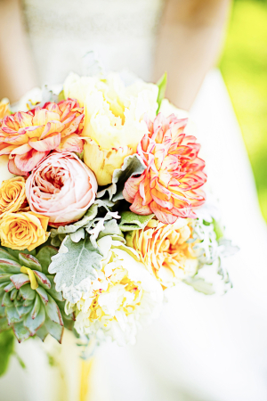 Coral and Yellow Bouquet
