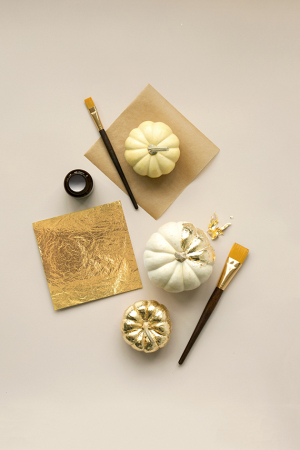 DIY Gold Leaf Pumpkins