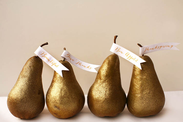 DIY Thanksgiving Pear Place Cards