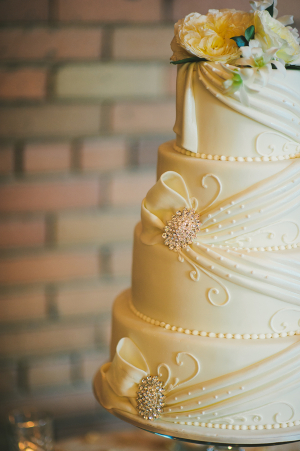 Detailed Wedding Cake With Brooches