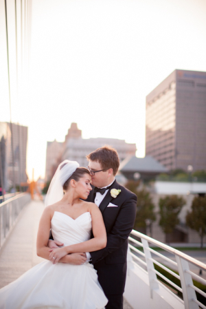 Downtown Milwaukee Bride and Groom Portrait