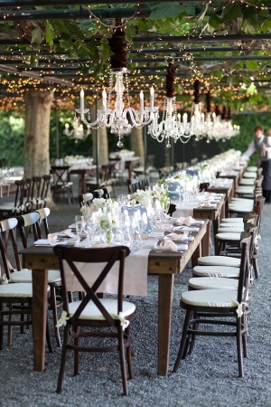 Elegant Wedding Table Under Chandelier