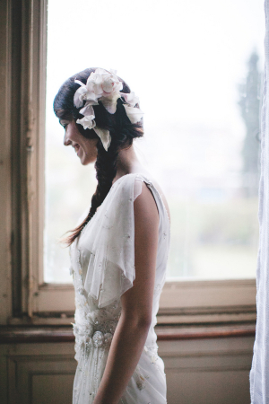 Floral Hairpiece in Braided Hair