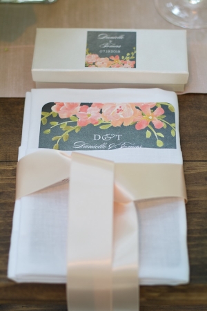 Gray and Pink Floral Reception Stationery