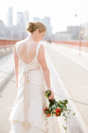 Ivory Ribbon Belt on Bridal Gown
