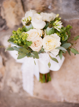 Ivory and Green Bridesmaids Bouquet