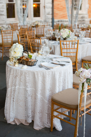 Lace Tablecloths on Reception Tables
