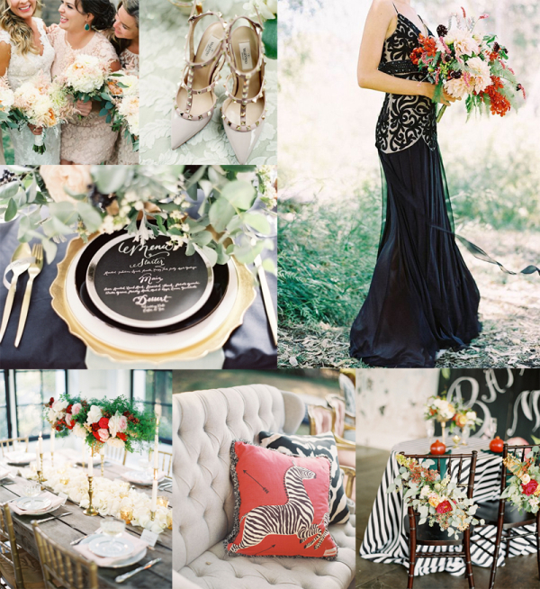 Modern Black Gold Poppy Wedding Inspiration