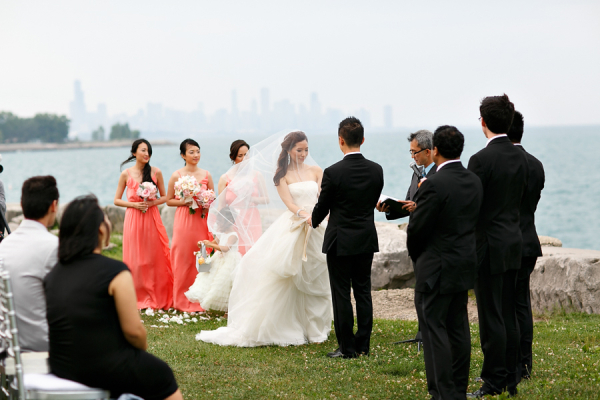 Outdoor Chicago Waterfront Wedding Ceremony