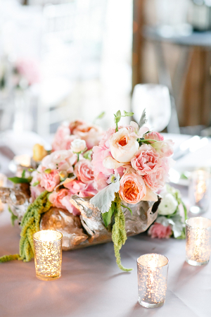 Peach and Pink Reception Florals