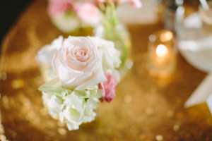 Pink Rose and Gold Sequin Reception Ideas