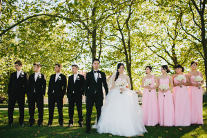 Pink and Black Wedding Party