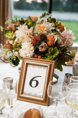 Reception Table Numbers in Frames