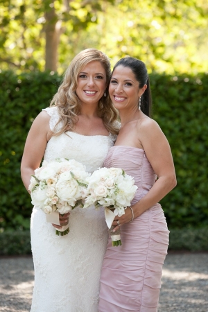 Ruched Pink Strapless Bridesmaids Dress