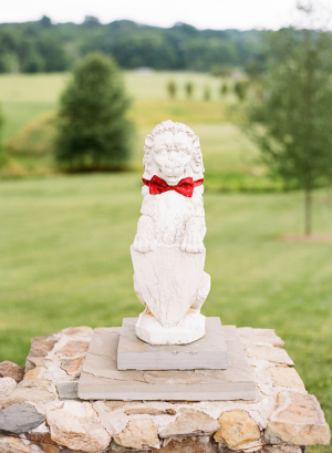Sculpture in Bow Tie at Wedding