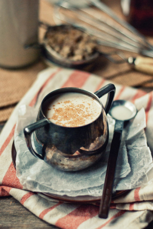 Warm Coconut Milk with Hazelnuts, Honey and Bourbon Drink Recipe
