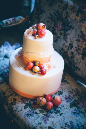 Wedding Cake with Pomegranates