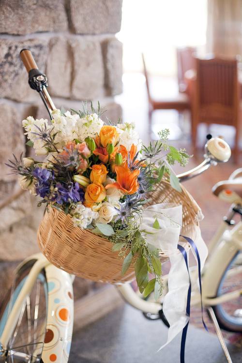 Bicycle Basket with Flowers