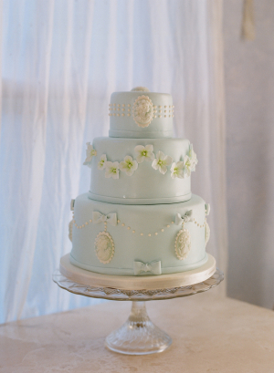 Blue Wedding Cake with Cameos
