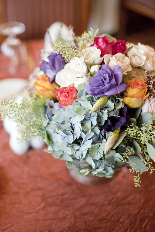 Bold Flowers on Reception Tables