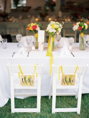Bride and Groom Chair Signs