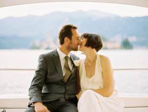 Bride and Groom on Boat