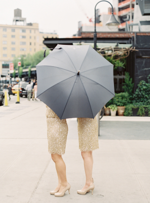 Bridesmaids with Umbrella