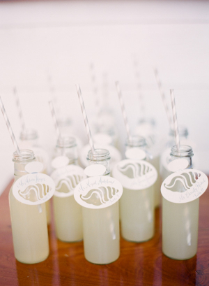Calligraphy Escort Cards on Drinks