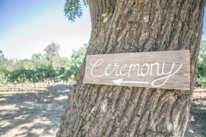 Ceremony Sign on Wood
