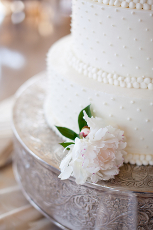 Dots on White Wedding Cake