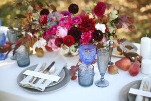 Fall Florals and Fruit Table Decor