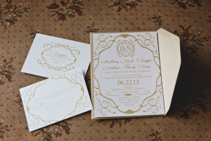 Fanciful Gold Wedding Stationery