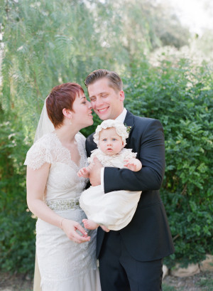 Groom and Bride with Baby